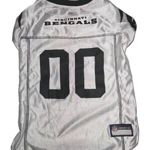 NWT Pets First NFL Cincinnati Bengals White Jersey, Size LARGE Up To 40 Lbs Dog